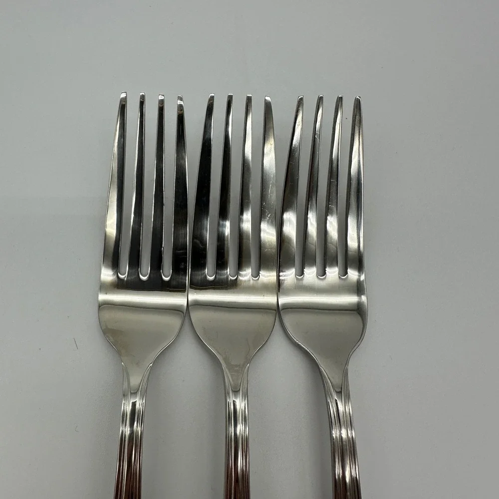 Temp-tations 18/10 Stainless Steel Pumpkin Fall Harvest Dinner Fork Set of 3